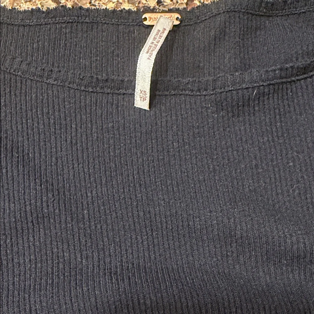 Free People Dark Gray Lace Long Sleeve Top - Picture 11 of 11